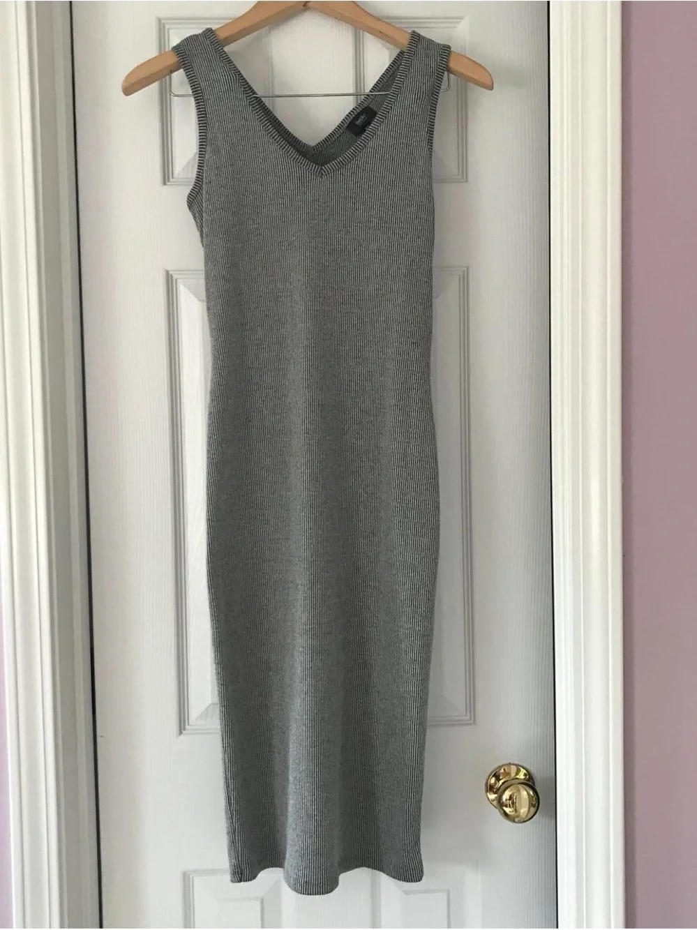 Mossimo Supply Co. Ribbed Sleeveless Midi Dress in Taupe